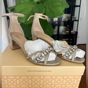 Jewel Badgley Mischka Silver  Women's Sandals
